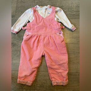 Vintage Lacoste Izod Corduroy Overalls & shirt